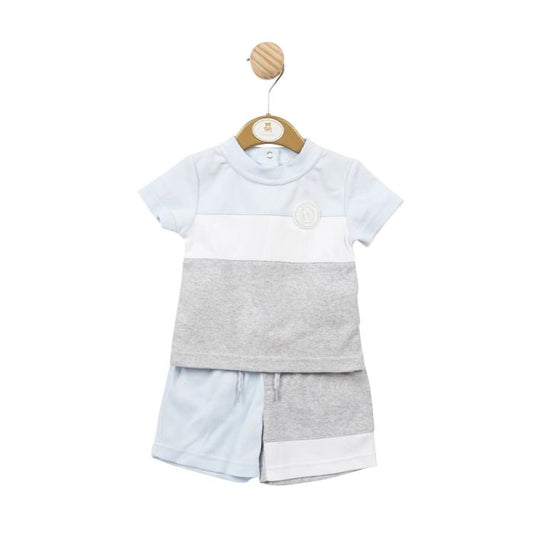 Mintini Colour Block Shorts Set Blue