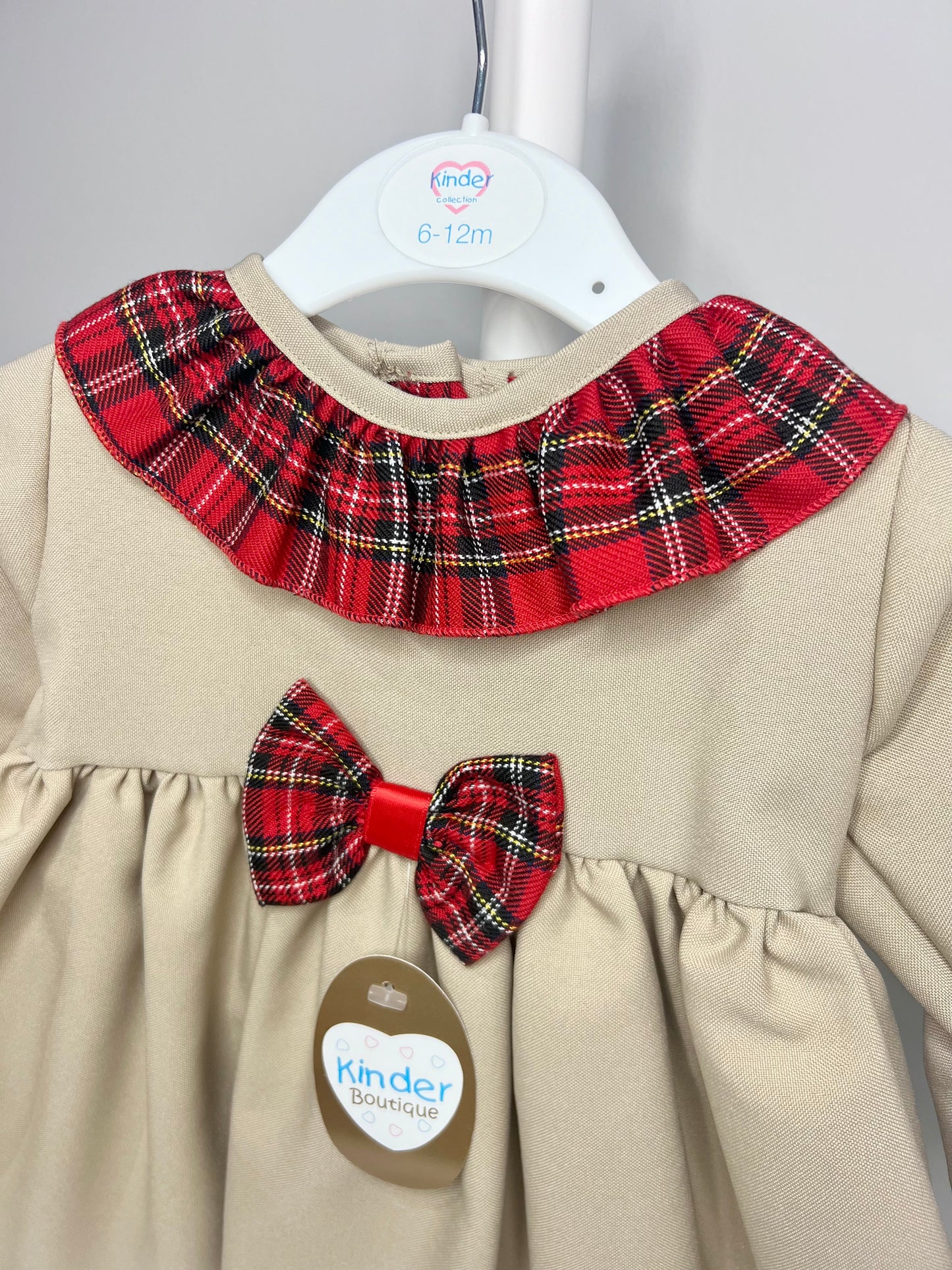 Kinder Christmas Tartan Dress for baby girl 6-12 months