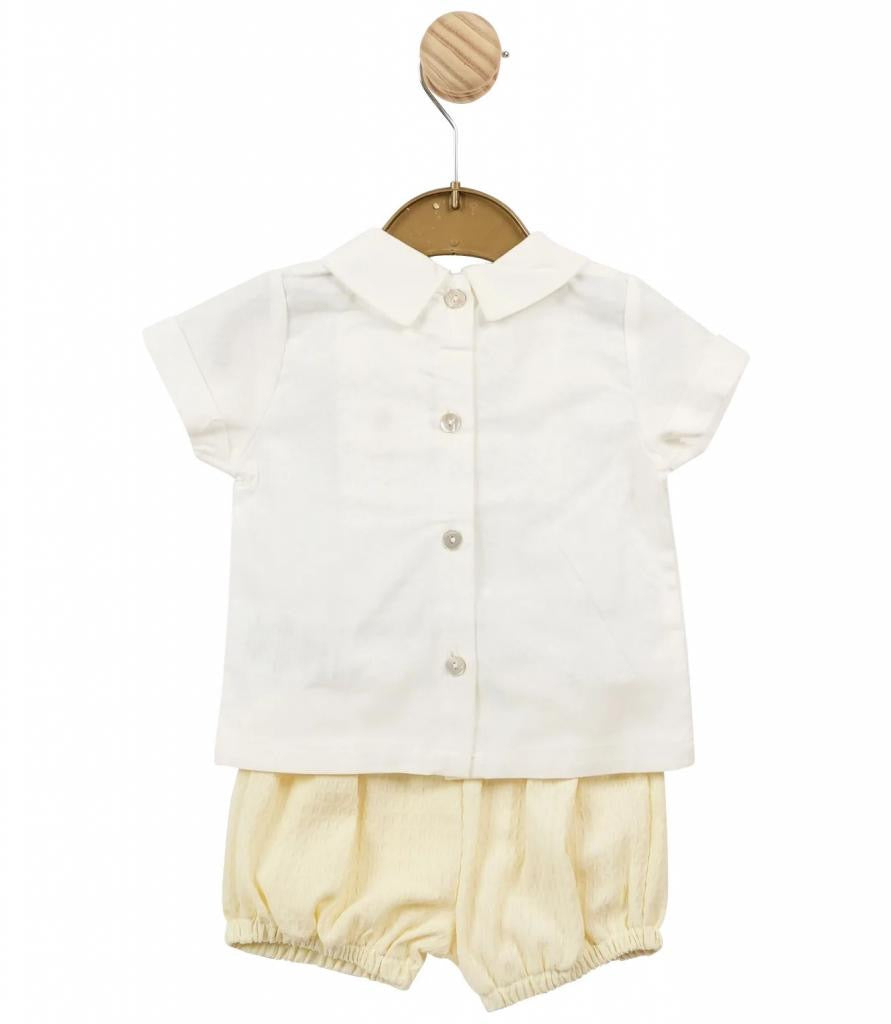 Mintini Linen Shirt & Shorts Set Lemon