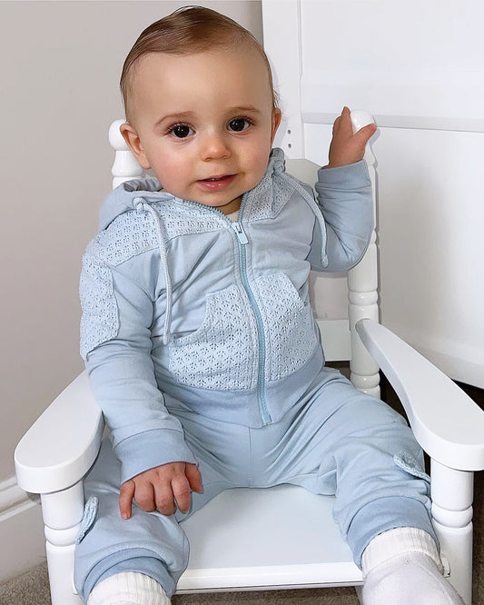 Baby Blue Zip-Up Tracksuit Leo King