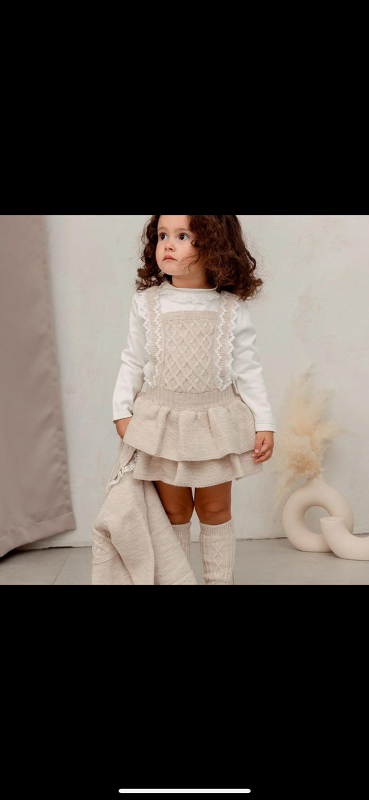 Leo King Girls Knitted Dress, Vest & Cardigan Set