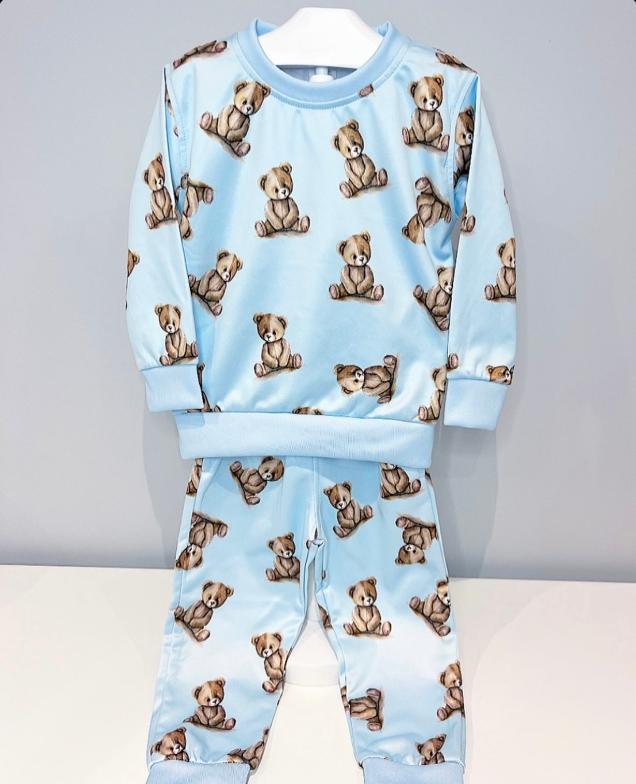 Arlo Teddy Print Tracksuit BABY Blue