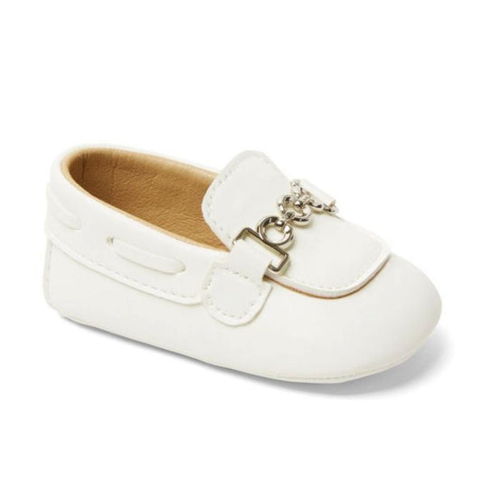 White Baby Loafer Shoes