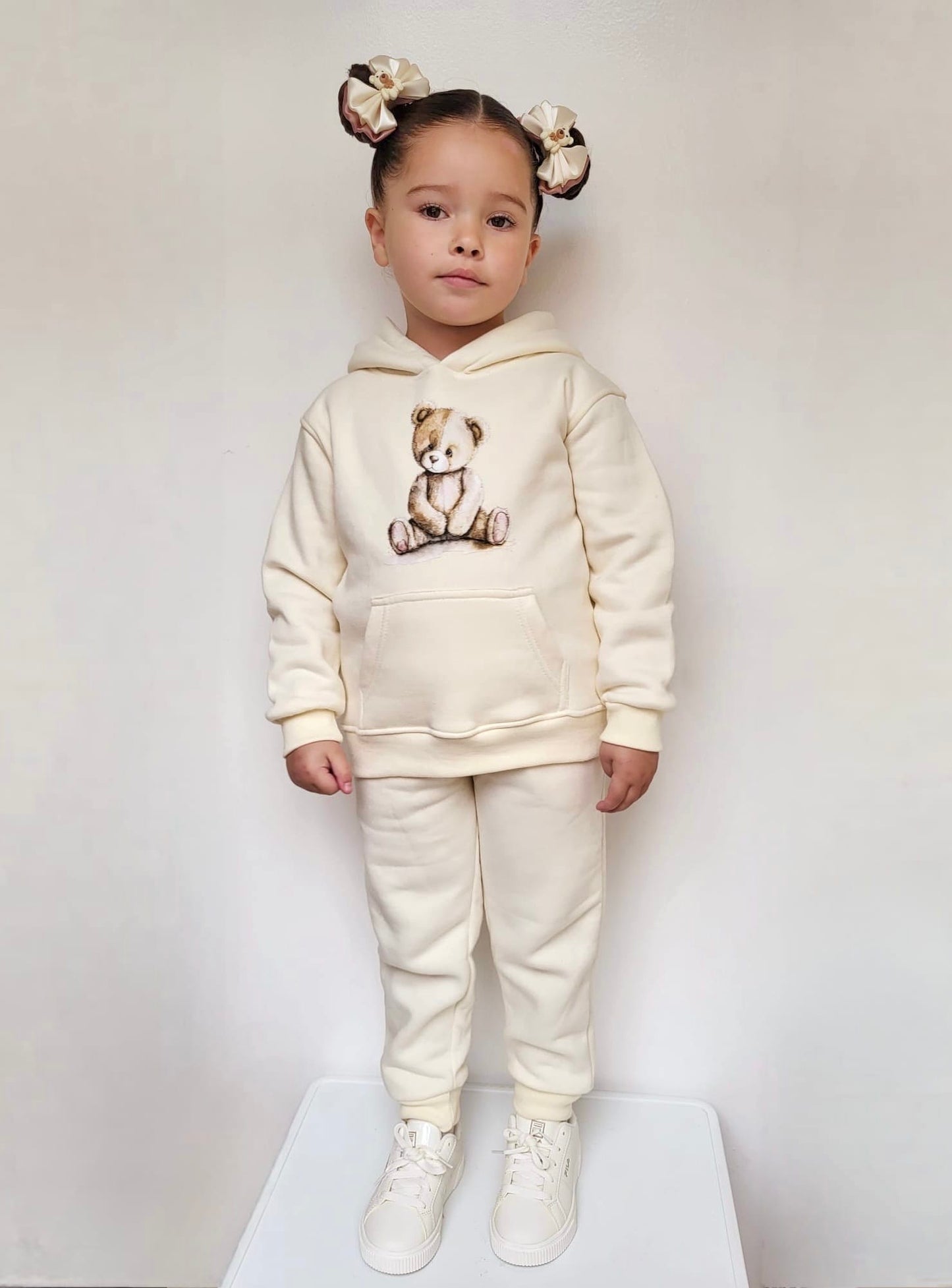 Arlo Teddy Hoodie Tracksuit Cream - Kids Cozy Tracksuit