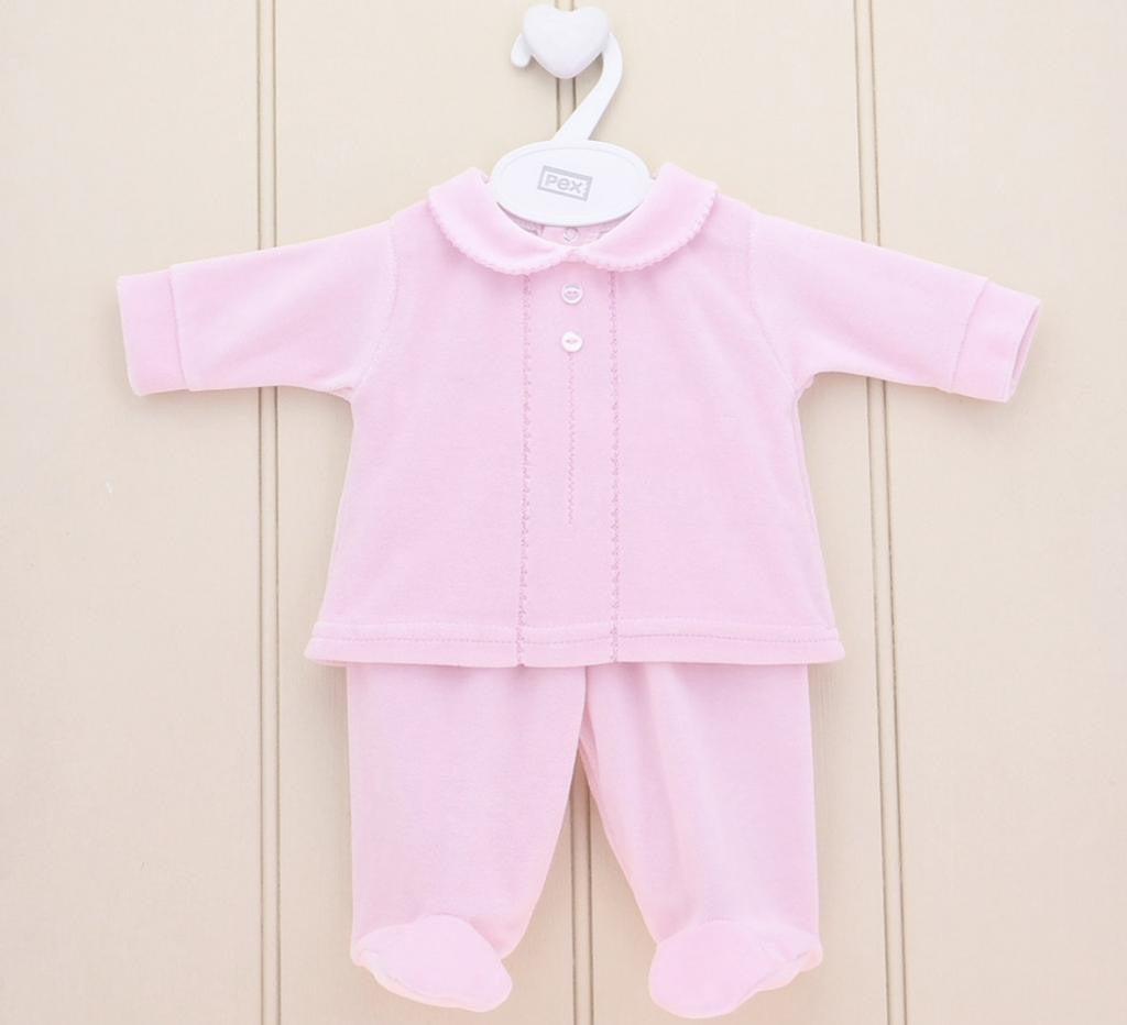 Premature Baby Classic Velour Set Pink