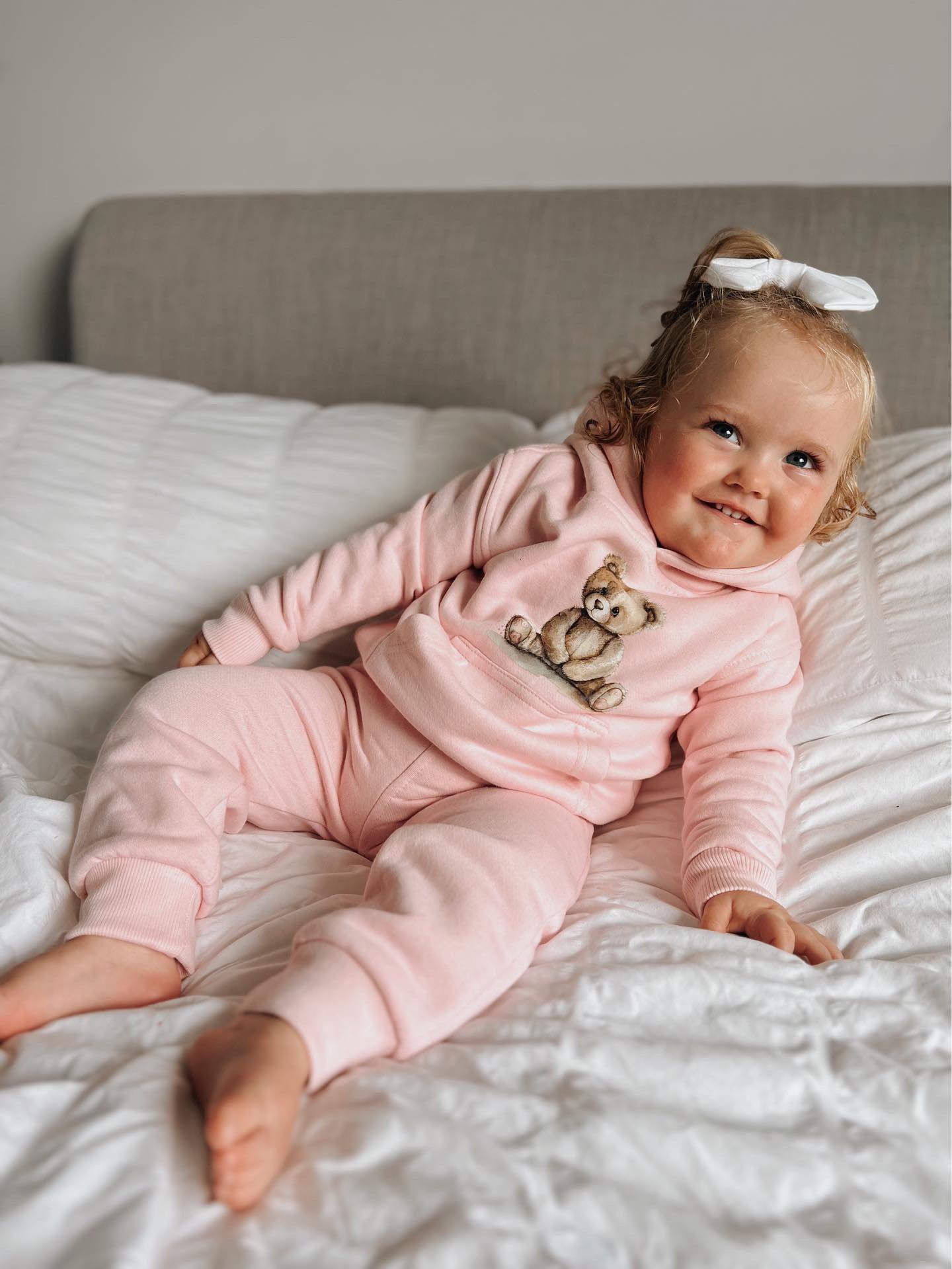 Arlo Teddy Hoodie Tracksuit Pink