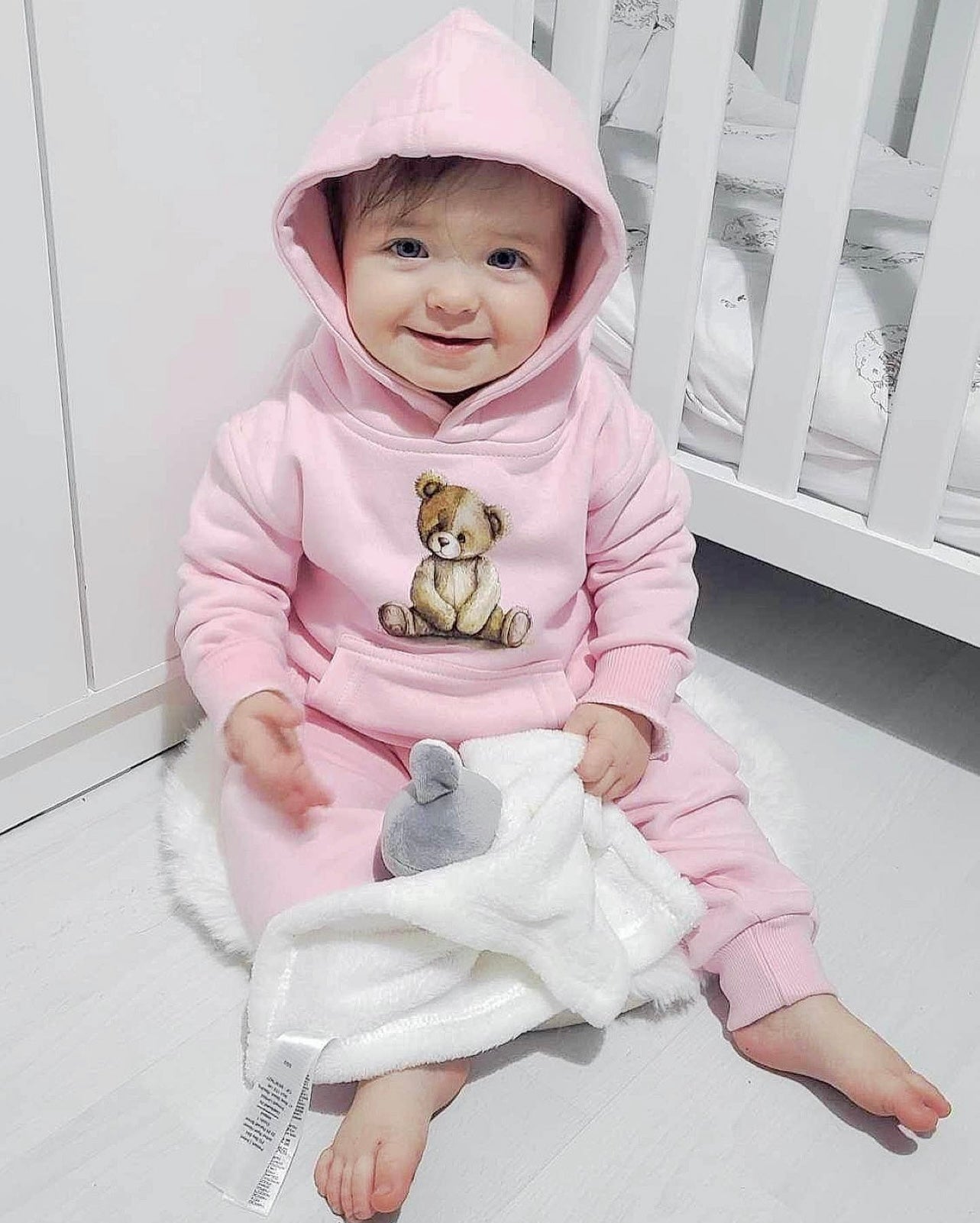 Arlo Teddy Hoodie Tracksuit Pink