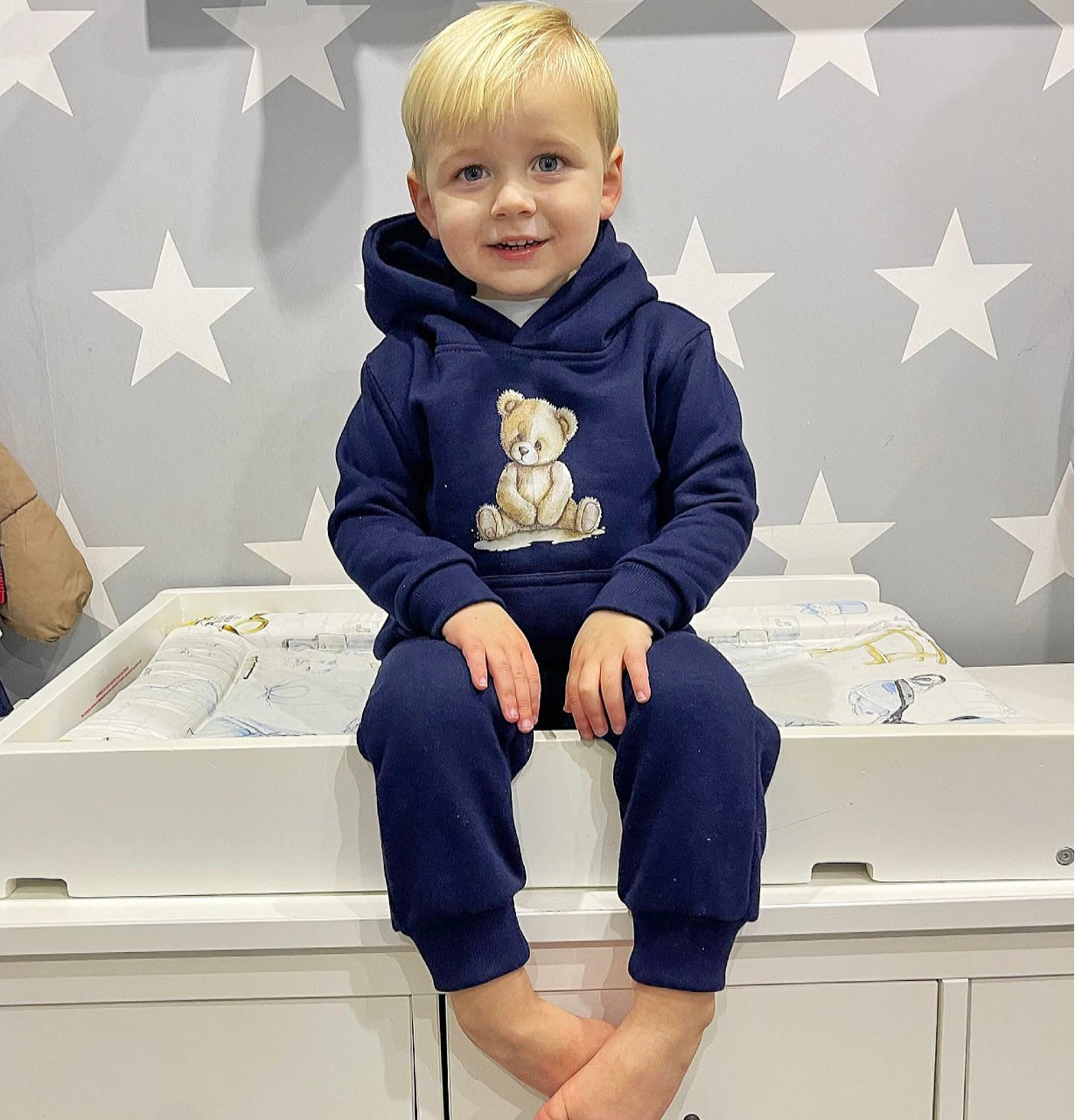 Arlo Teddy Hoodie Tracksuit Navy