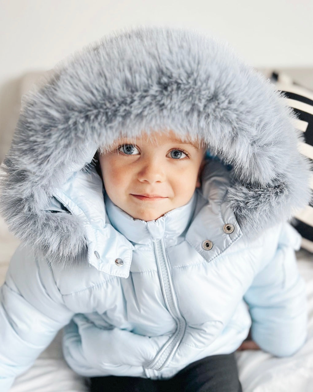 Fur Hood Coat Blue Little Journeys