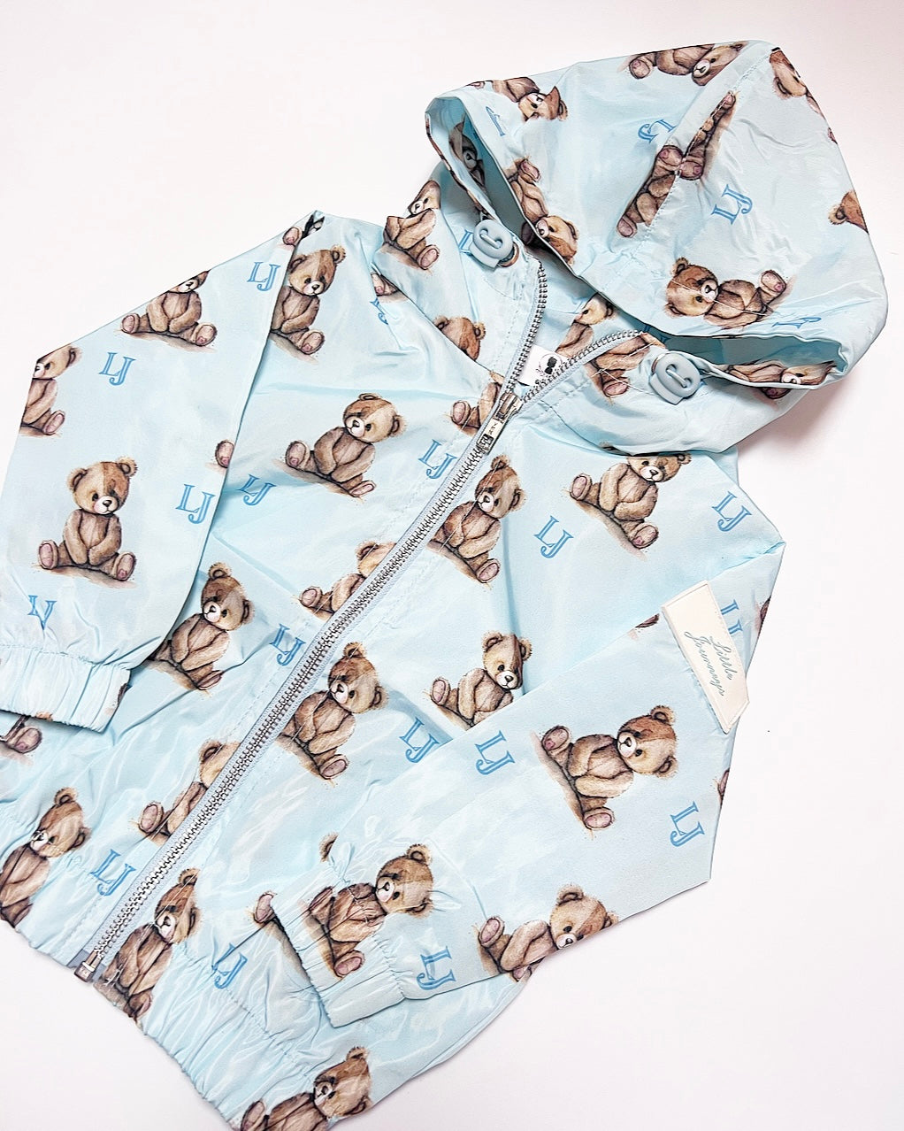 Arlo Pattern Teddy Rain Jacket BABY BLUE