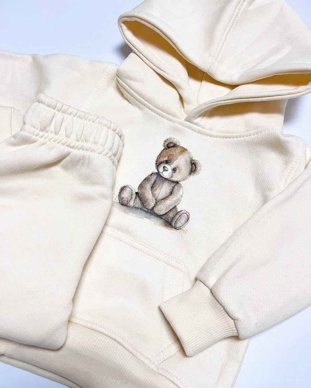 Arlo Teddy Hoodie Tracksuit Cream