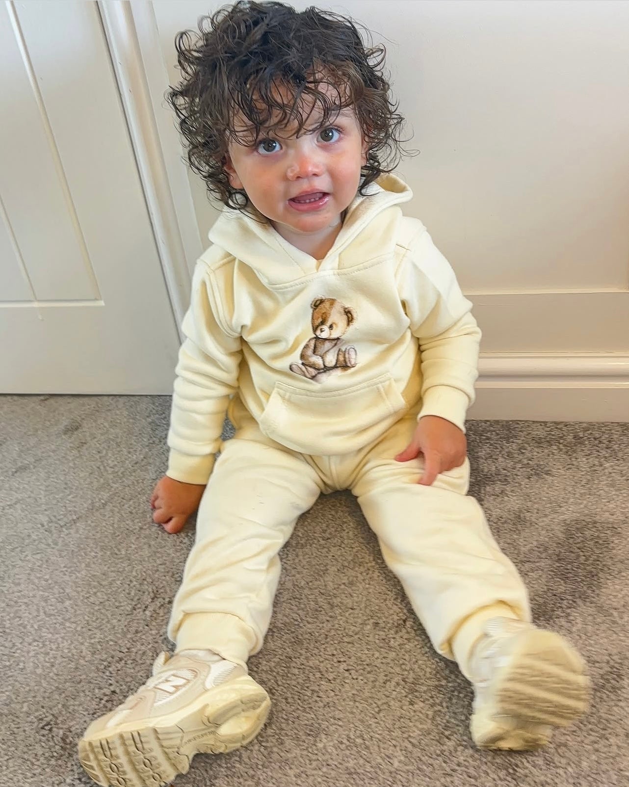 Arlo Teddy Hoodie Tracksuit Cream - Kids Cozy Tracksuit