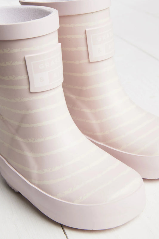 Baby Pink Stripe Wellies