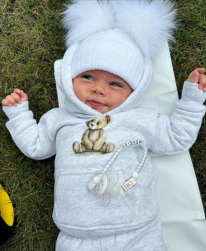 Arlo Teddy Hoodie Tracksuit Grey