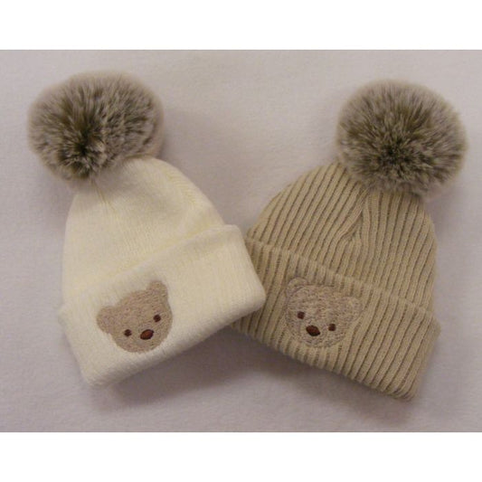 Pom Pom Teddy Bear Hat