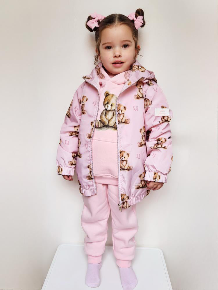 Arlo Teddy Hoodie Tracksuit Pink - Kids Cozy Tracksuit