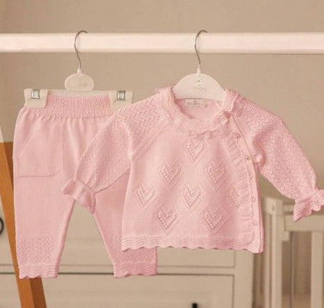 Pink Knitted Heart Set Leo King