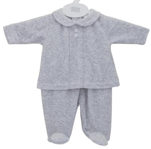 Premature Baby Classic Velour Set Grey