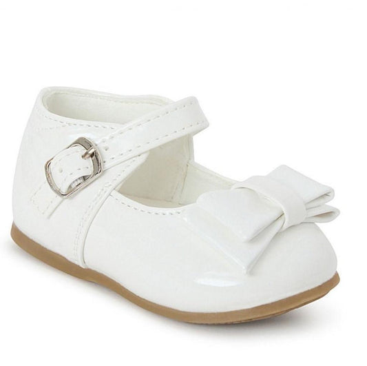 White Mini Bow Baby Girl Shoes