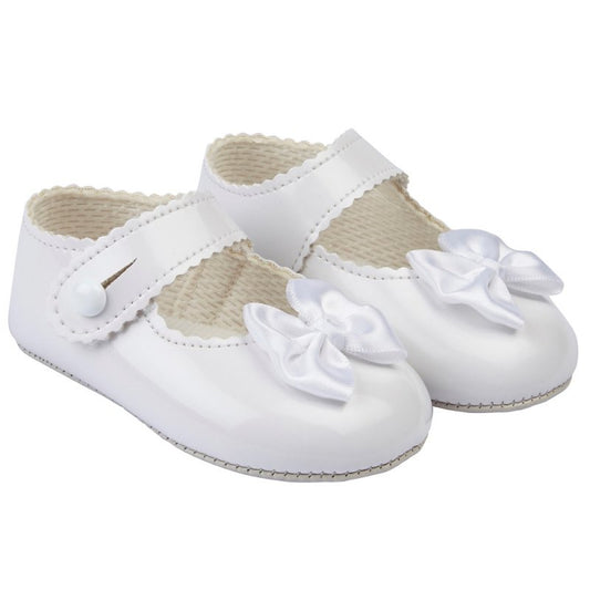 White Bow Soft Soled Shoes