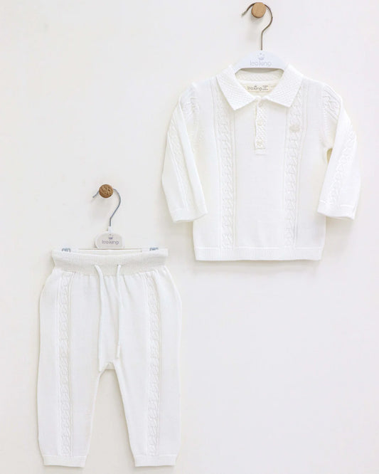 Leo King Knitted Set White