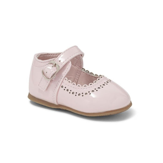 Buckle Diamante Flower Shoe - Pink