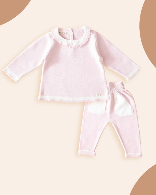 Pink Jumper Knitted Set