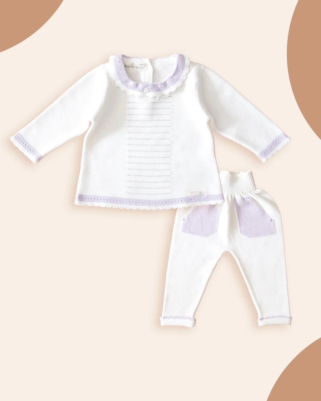 White Jumper Knitted Leo King Set