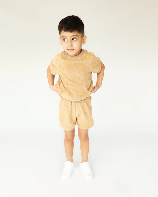 Towelling Shorts Set Sand