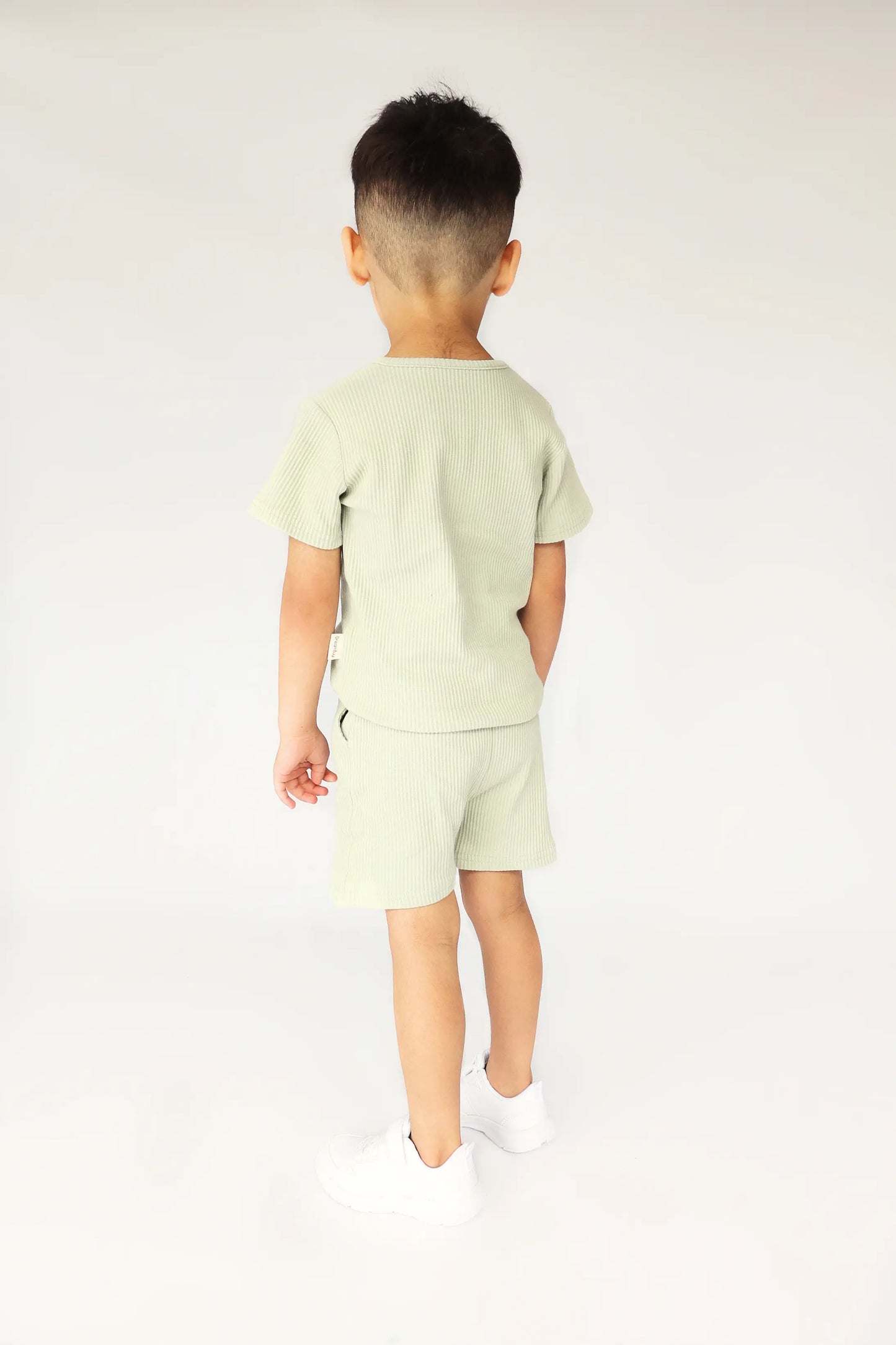 Ribbed Shorts Set Sage