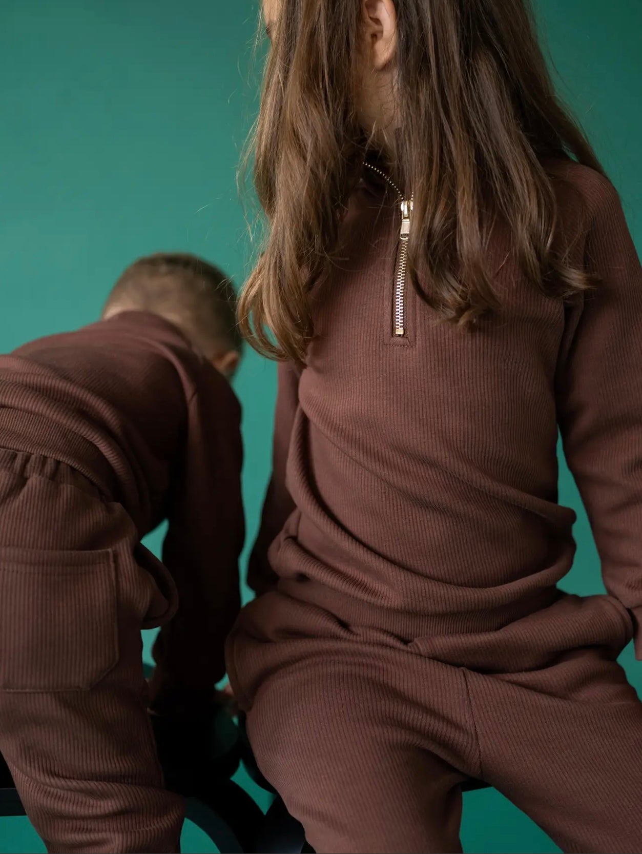 Zip Up Tracksuit Brown