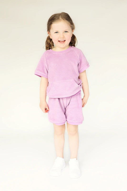 Towelling Shorts Set Lilac